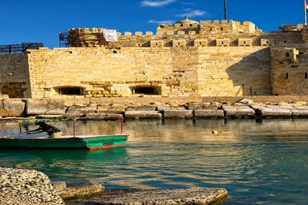 alexandria felucca tour – traditional sail boat on Eastern Harbour at sunset